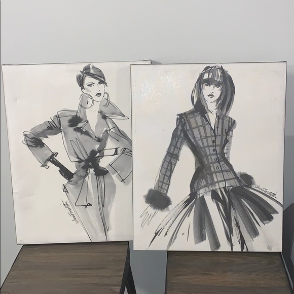Fashion Model Sketch Set 16x20in Canvas Prints - Picture 3 of 3